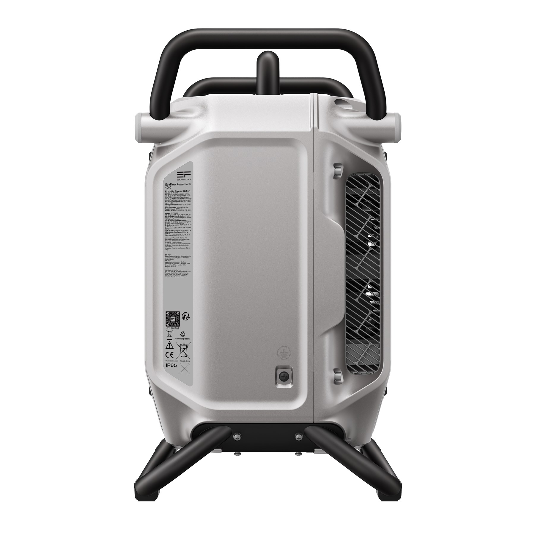 EcoFlow PowerRock 4000 — vue arrière et ventilation