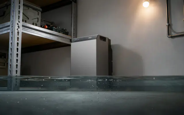Batterie STREAM dans un sous-sol inondé sur quelques centimètres